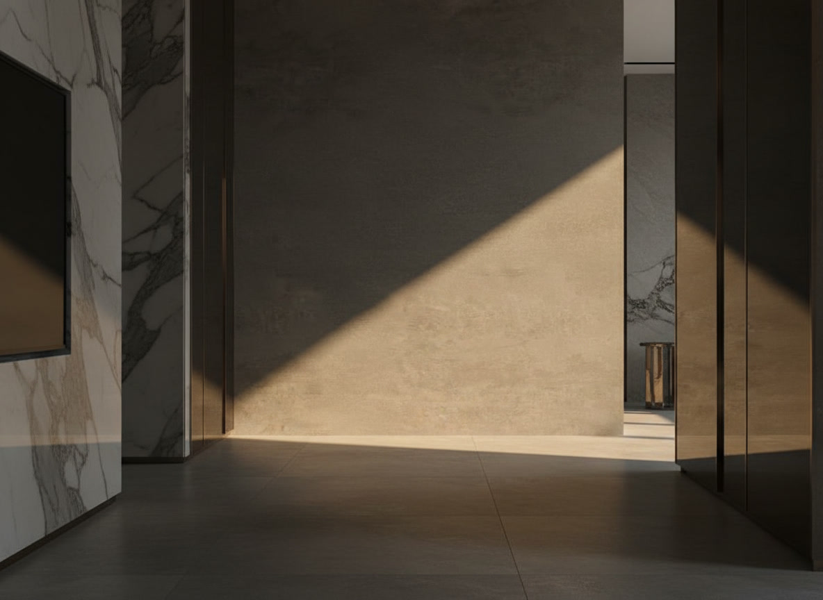 Lastra Laminam collezione Cementi effetto pietra grigio, catalogo superfici Michelessi