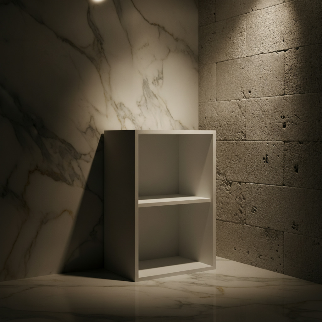 Modulo struttura bianco a giorno con ripiano per cucine componibili da interno Michelessi