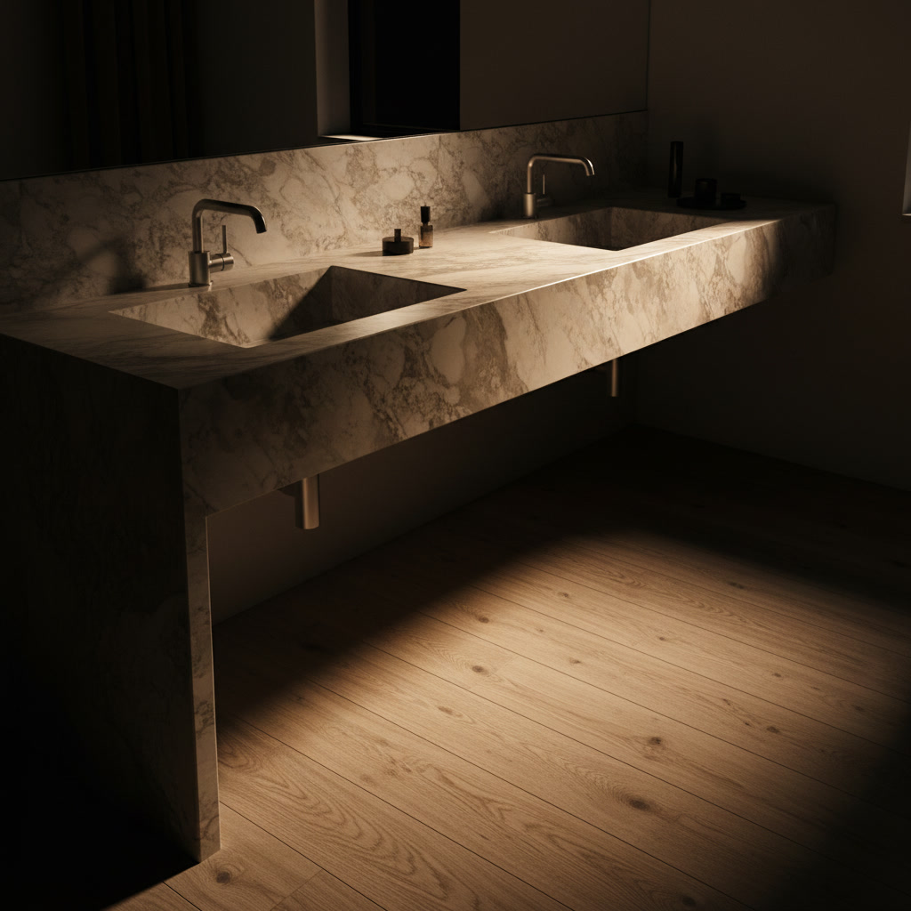 Campione di finitura effetto rovere grigio chiaro venato per le ante delle cucine Domina di Michelessi Marble