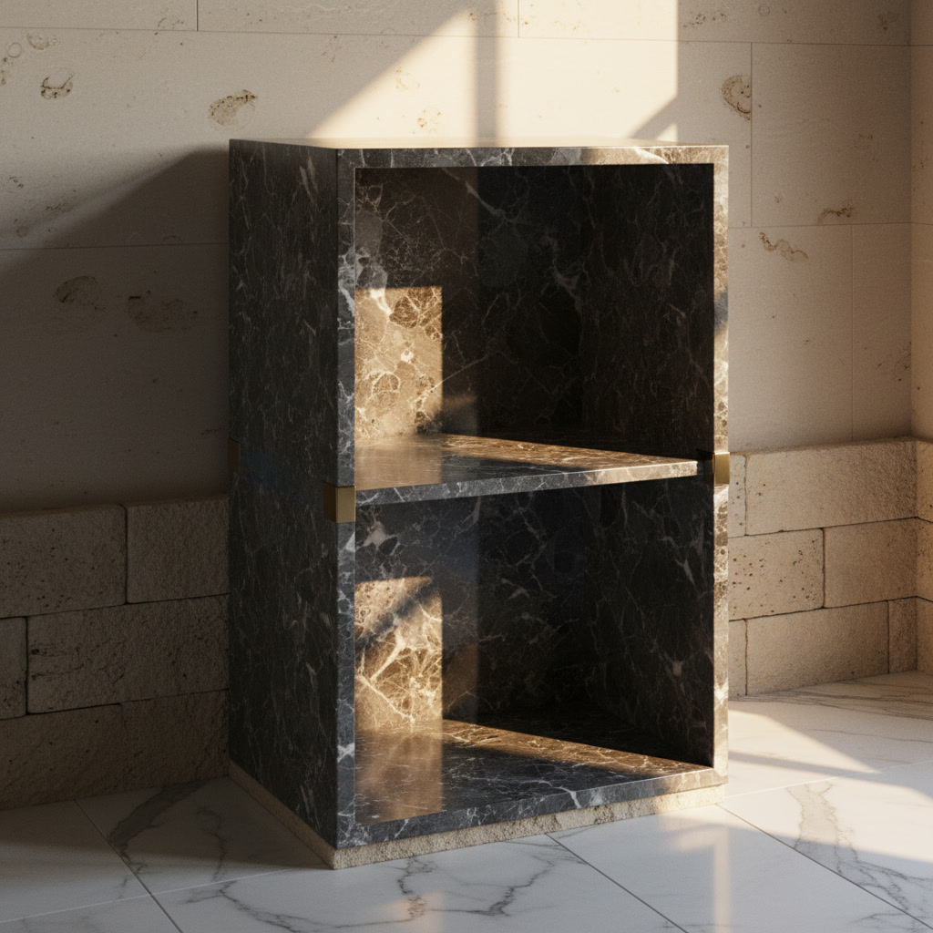 Modulo a giorno grigio antracite con ripiano, elemento delle cucine componibili da interno Michelessi