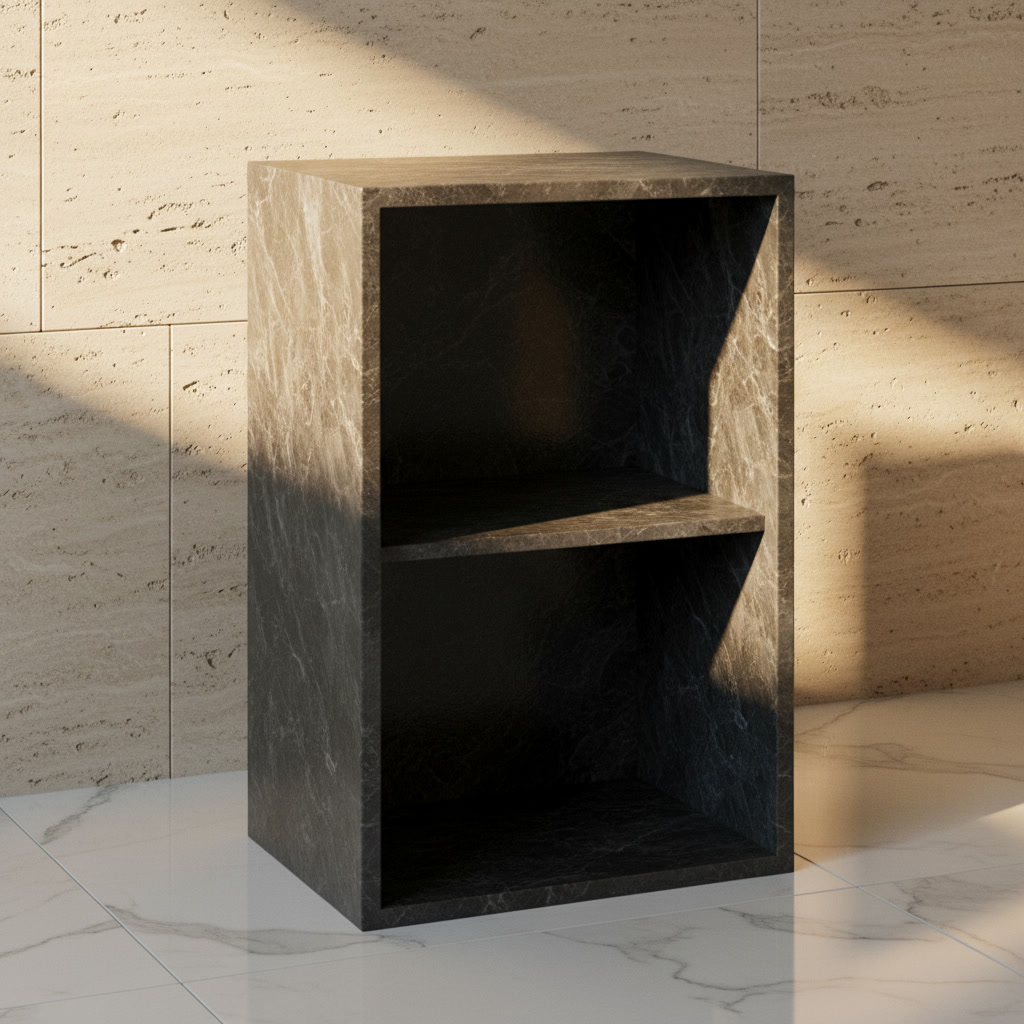 Modulo a giorno grigio antracite con ripiano, struttura della cucina componibile Era 02 Michelessi