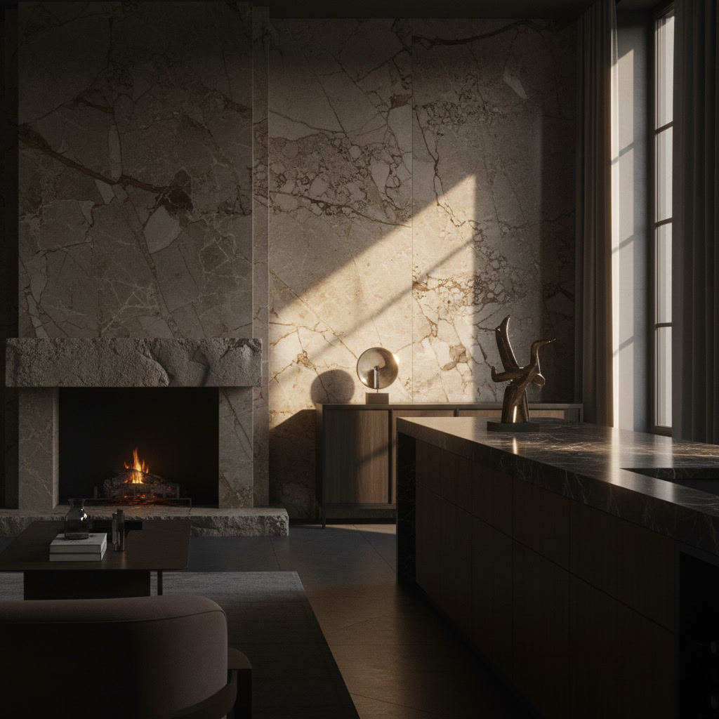 Campione finitura Carbomine nero antracite effetto pietra, selezione cucina Era 02 di Michelessi Marble