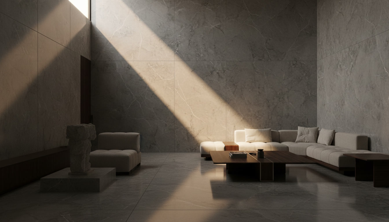 Bianco Ghiaccio marble slab, uniform white ground with cool grey granules, Michelessi natural stones