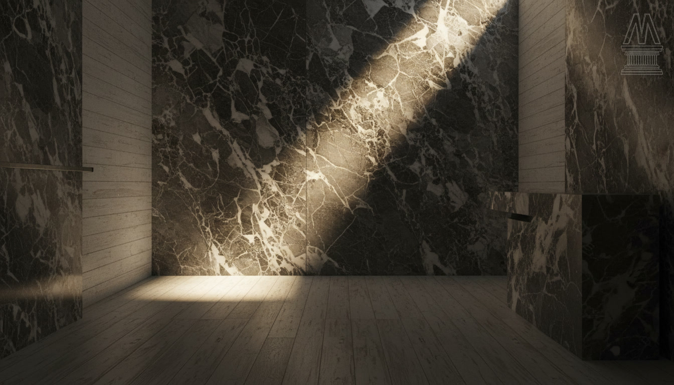 Lastra Dekton Makai, superficie ultracompatta effetto legno sbiancato con tavole e pennellate naturali