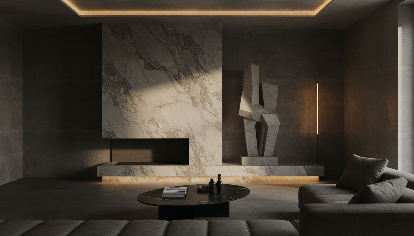 Lastra Laminam Fokos Piombo, gres porcellanato sottile grigio piombo con texture minerale profonda