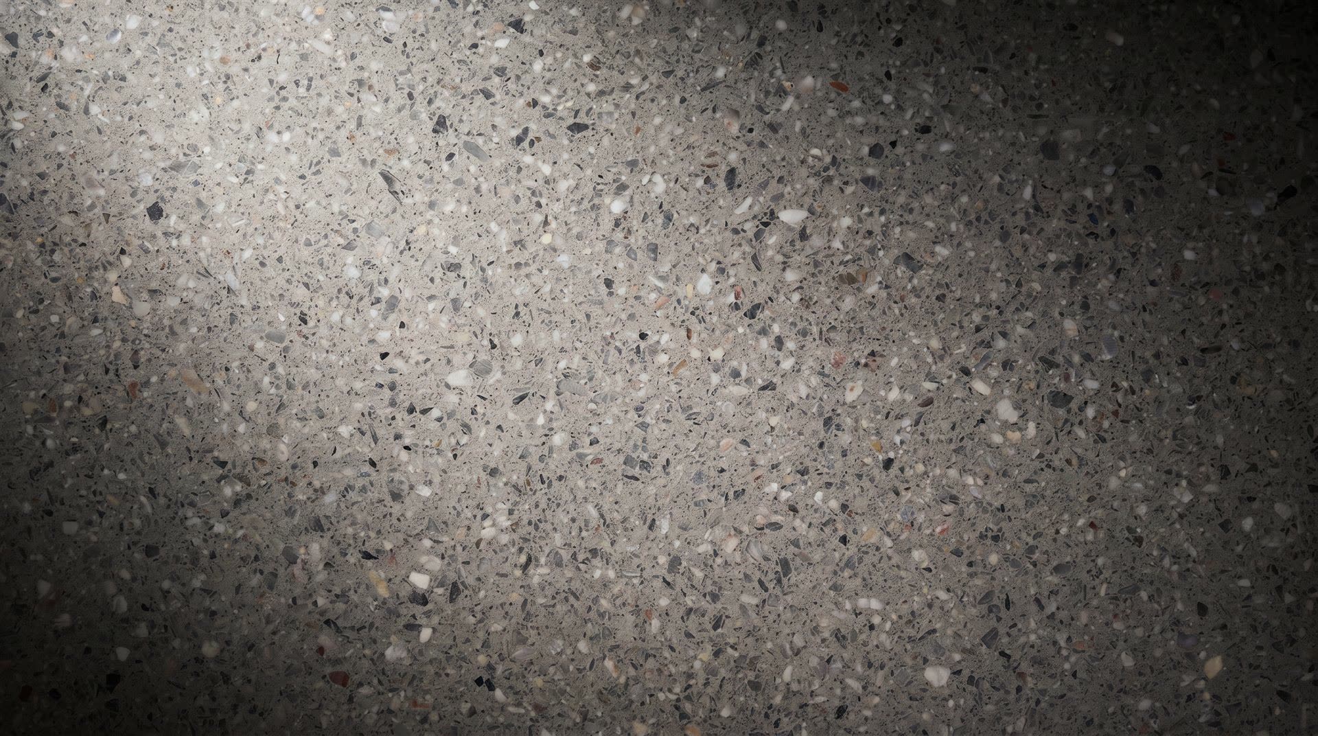 Visione di progetto: graniglia di marmo Grigio Pieno grigio con minuta grana marmorea, agglomerato naturale Michelessi
