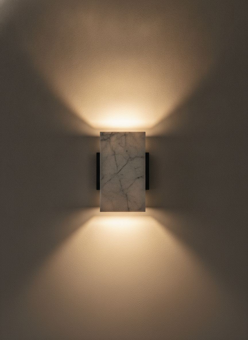 Applique Vela in marmo bianco di Carrara