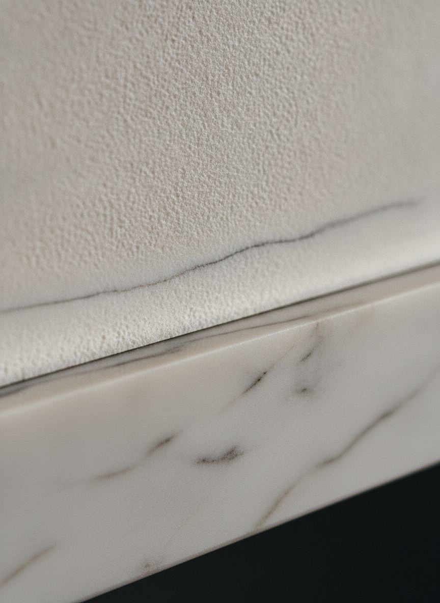Bassorilievo Alba Lenta in marmo bianco di Carrara, dettaglio