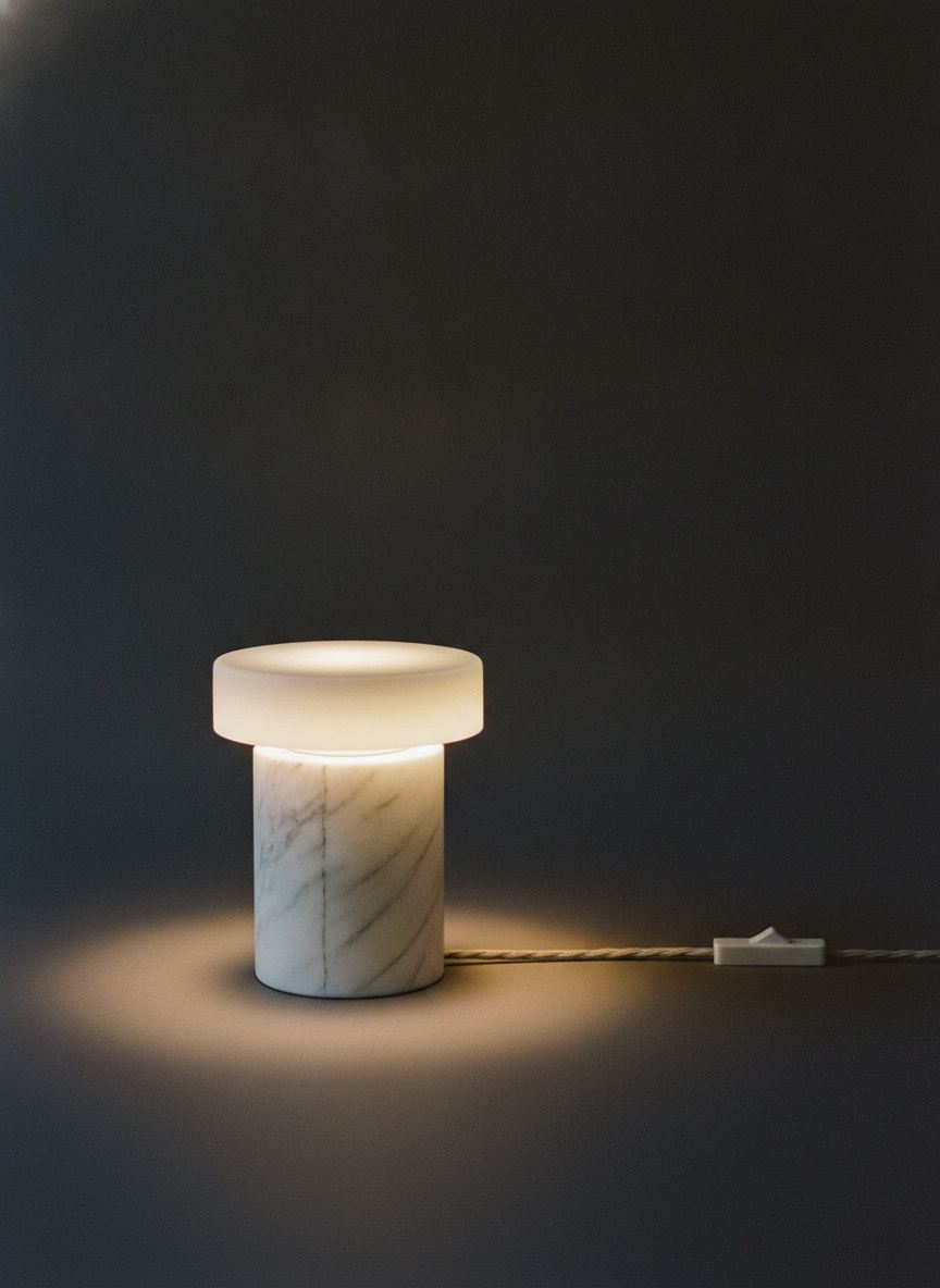 Lume Veglia in marmo bianco di Carrara